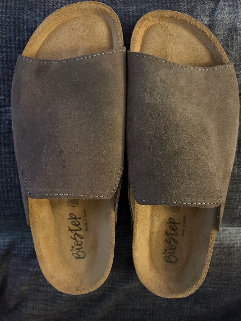 BiosStep Suede Slide Sandals in Brown Taupe size 9.5